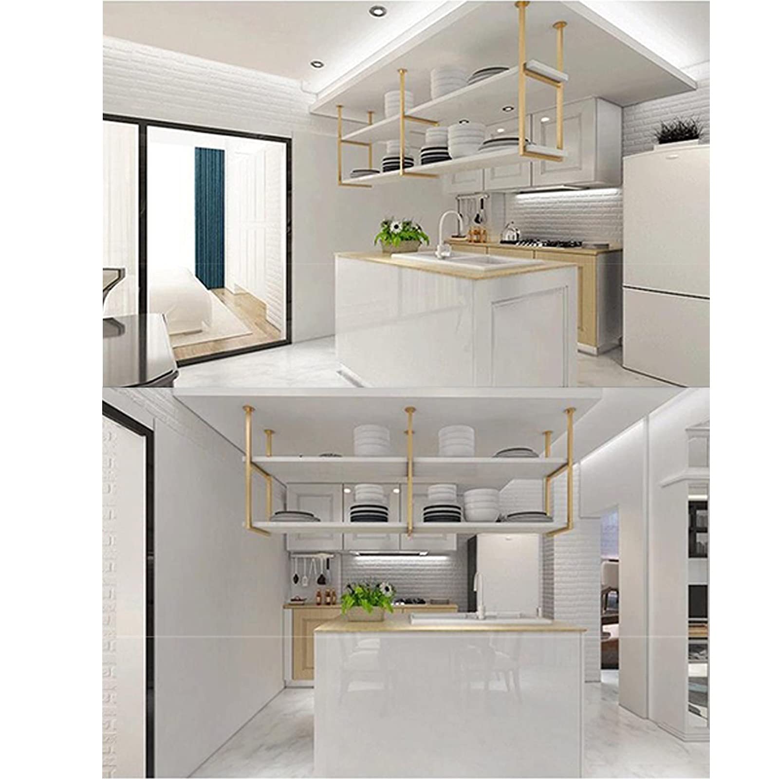 Scaffale da soffitto per vino, libreria sospesa, mensole galleggianti da parete, per bar, camera da letto, cucina, supporto per piante