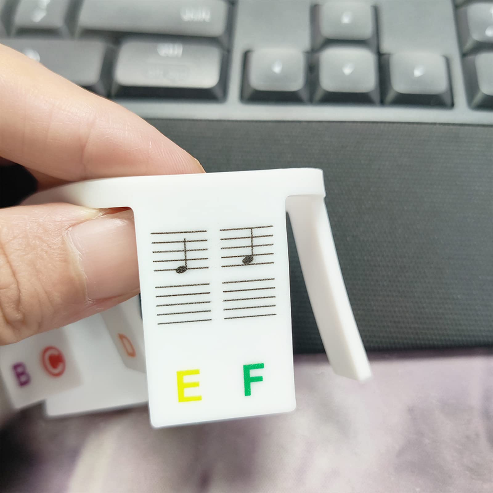 Touches Autocollants pour Clavier de Piano, 88 touches, Silicone, Coloré, pour Débutants et Enfants
