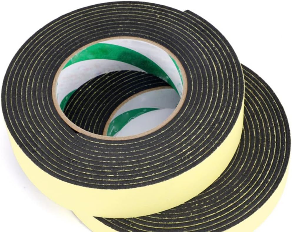 Double Sided Tape Adhesive Foam Tape, for Insulation Soundproofing Neoprene Rubber Door Weather Stripping Sponge Foams Tape(Thick 1mm Length 10m,5mm)