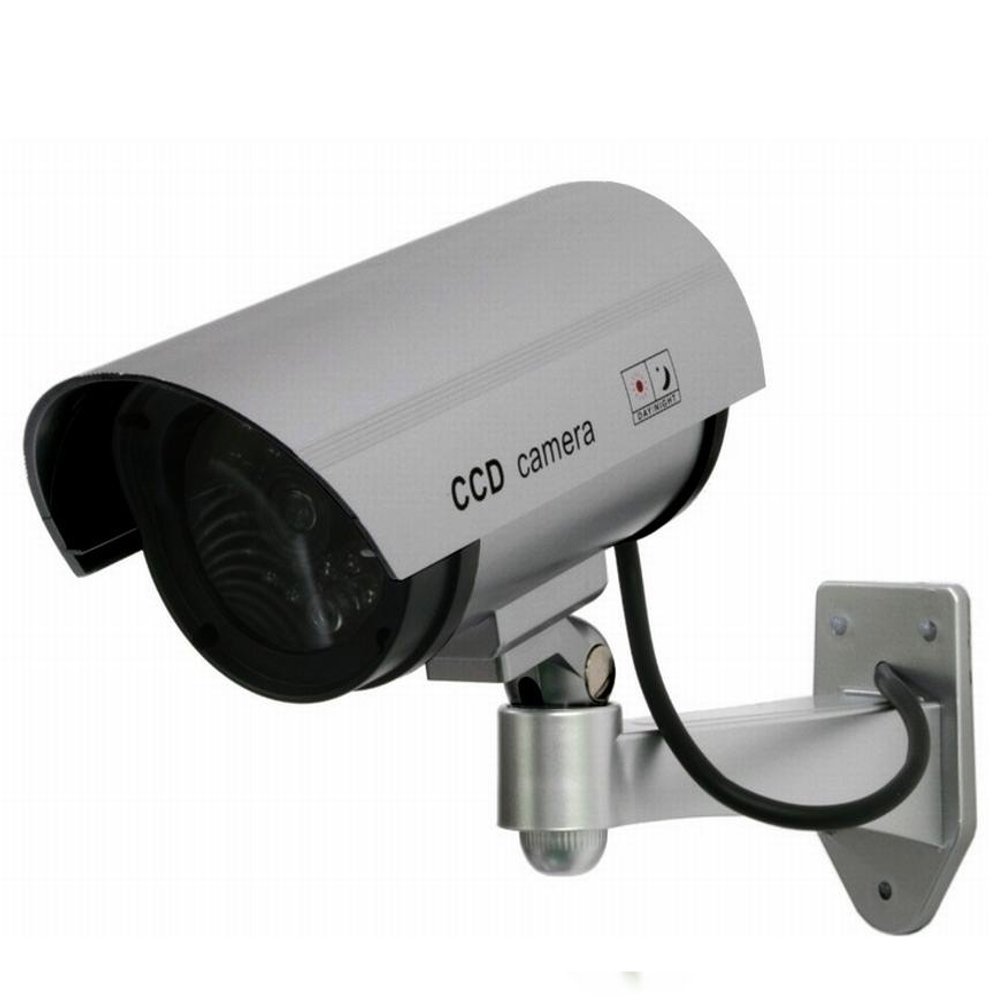 Maclean Videocamera Fittizia IR1100 S con LED e Imitazione IR Telecamera Finta Falsa Dummy Camera Sorveglianza CCTV Colore Argento