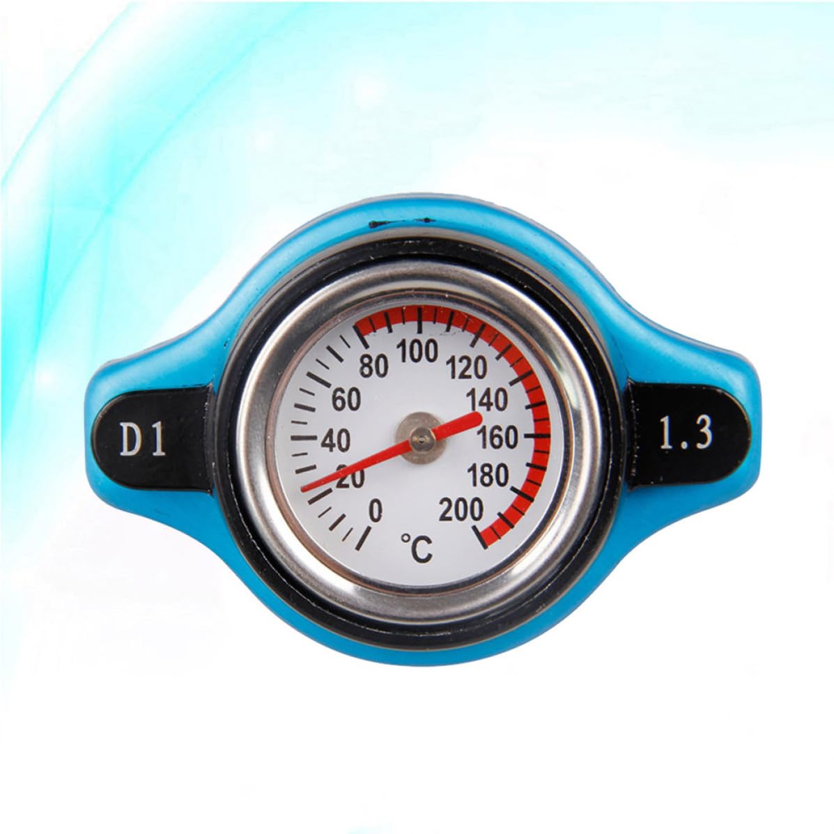 Uonlytech Tapa del Radiador y Aleación de Aluminio para Coche con Medidor de Temperatura Tipo Dial, Material Abs Presión 1.3 Bar, Fácil de Revisar Temperatura del Refrigerante