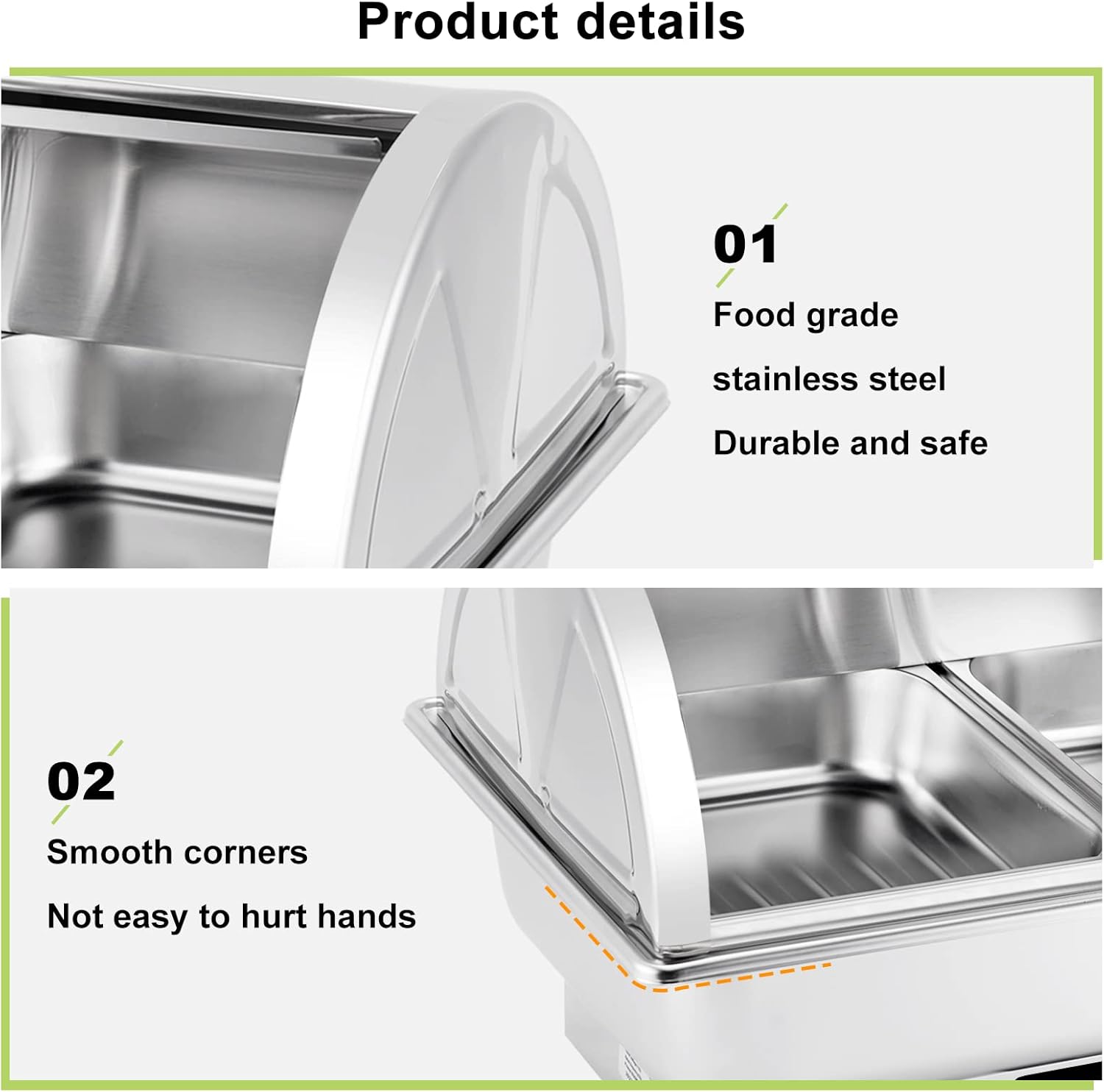 Buy Electric Roll Top Chef Chafing Dish Buffet Set 2 Pans Buffet