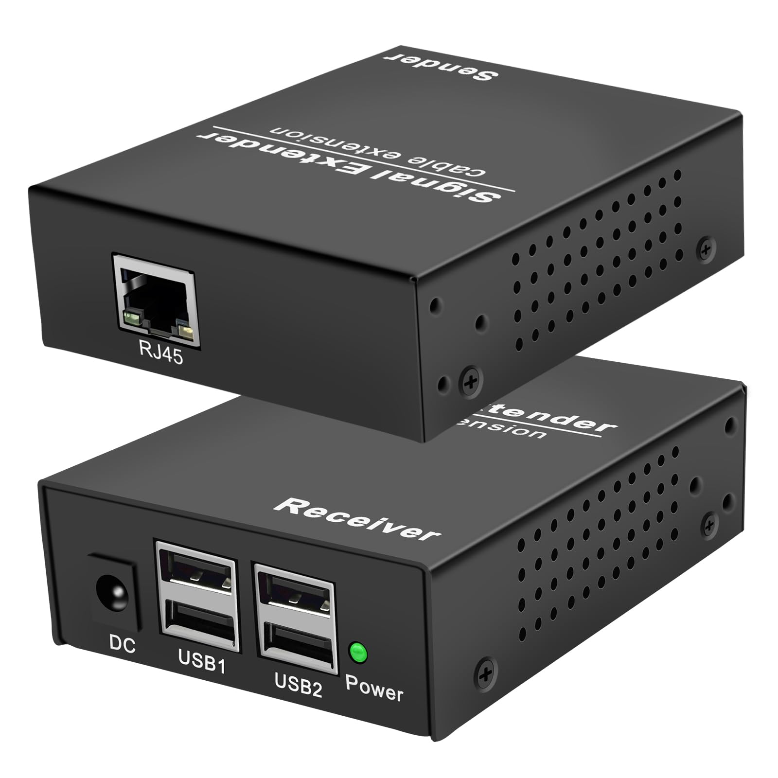 USB Over IP Extender Up to 492FT(150m), 4-Port USB Hub Over Ethernet Cat6/Cat5a/Cat7, Plug & Play, No Driver, via Gigabit LAN