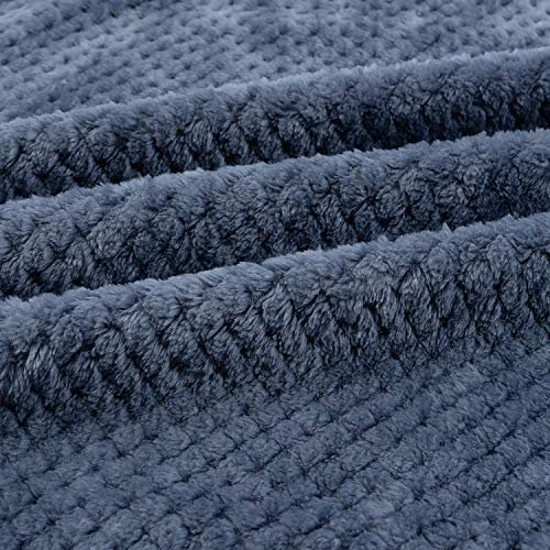 Image of Warm Soft Fuzzy Dog or Cat Blanket, Plush Fleece Throws for Bed, Couch, Sofa, Travel (L /40 inch x 48 inch, Blue)