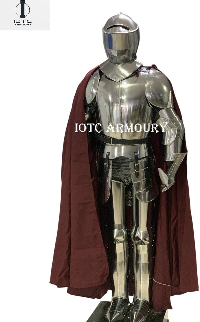 Medieval Knight Full Suit Of Armor Fully Wearable Armor Costume | 18-Gauge Steel Werable Reenactment Body Armor Costume With Helmet Best For LARP,SCA,Role-Playing| Display Suit Of Armor|Medieval Armor