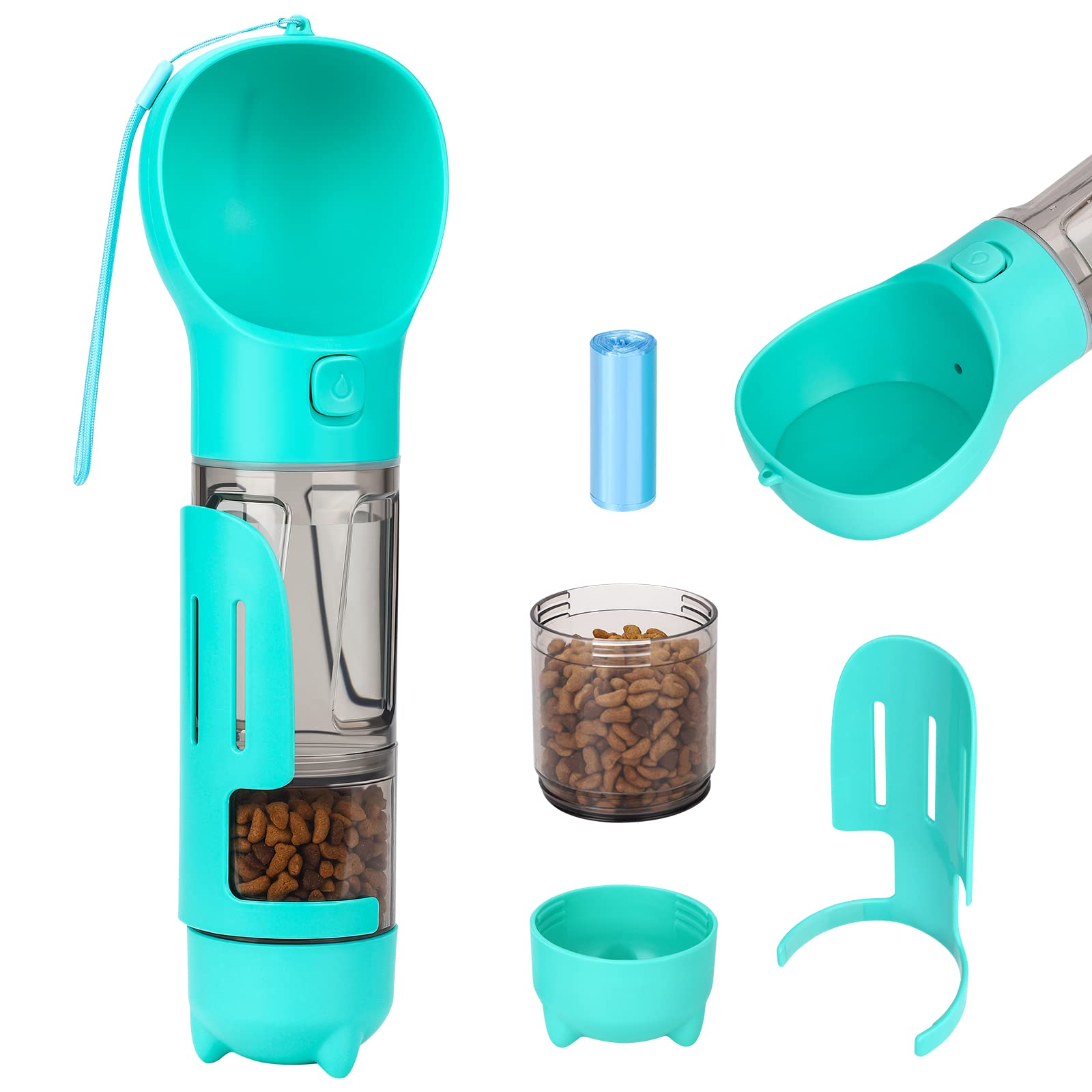 PINPON Dog Water Bottle 4 in 1 Portable Pet Water Bottle with Food Container Water Cup Poop Shovel Waste Bag Perfect for Walking Camping Hiking Travel (B09BQYFGQX) Amazon Price History, Amazon Price Tracker
