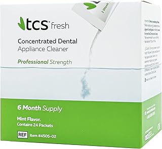 Dental Appliance Cleaner - Professional Strength Concentrated Cleaner for Flexible Partials - Retainer Cleaner, Denture Cleaner, and Dental Night Guard Cleaner (24 Count (Pack of 1))