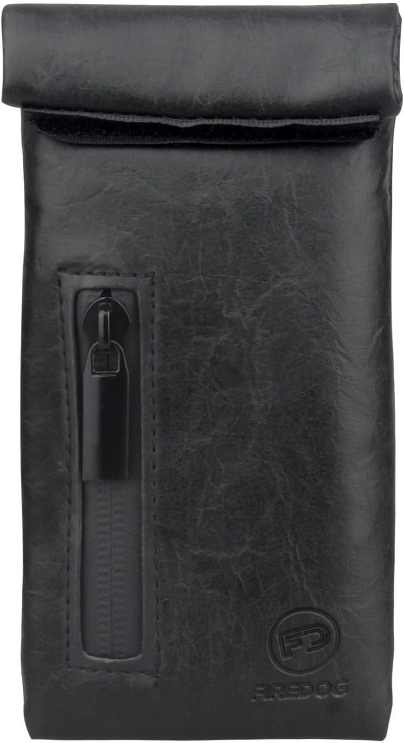 FIREDOG Smell Proof Bags, Carbon Lined Odor Proof Bag for Dog Tested 3"x6" Stash Travel Storage Pouch Pocket (Black)…, Black, Small, Compact