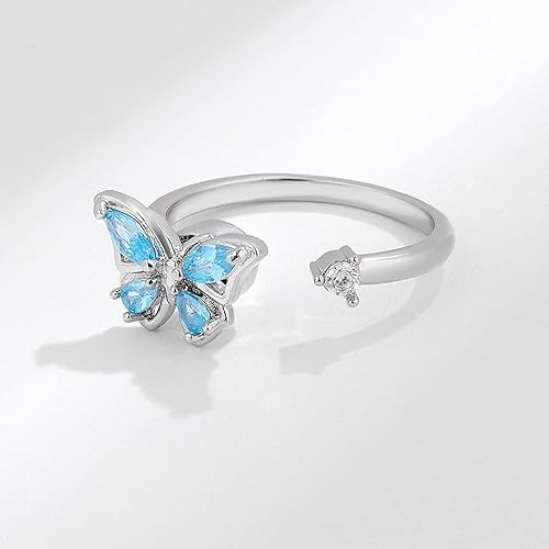 Miniatura 47 de Anillo de plata 925, anillos de plata ajustables para mujer, anillos de pulgar abiertos, anillos de circonio, anillos ajustables, anillos abiertos