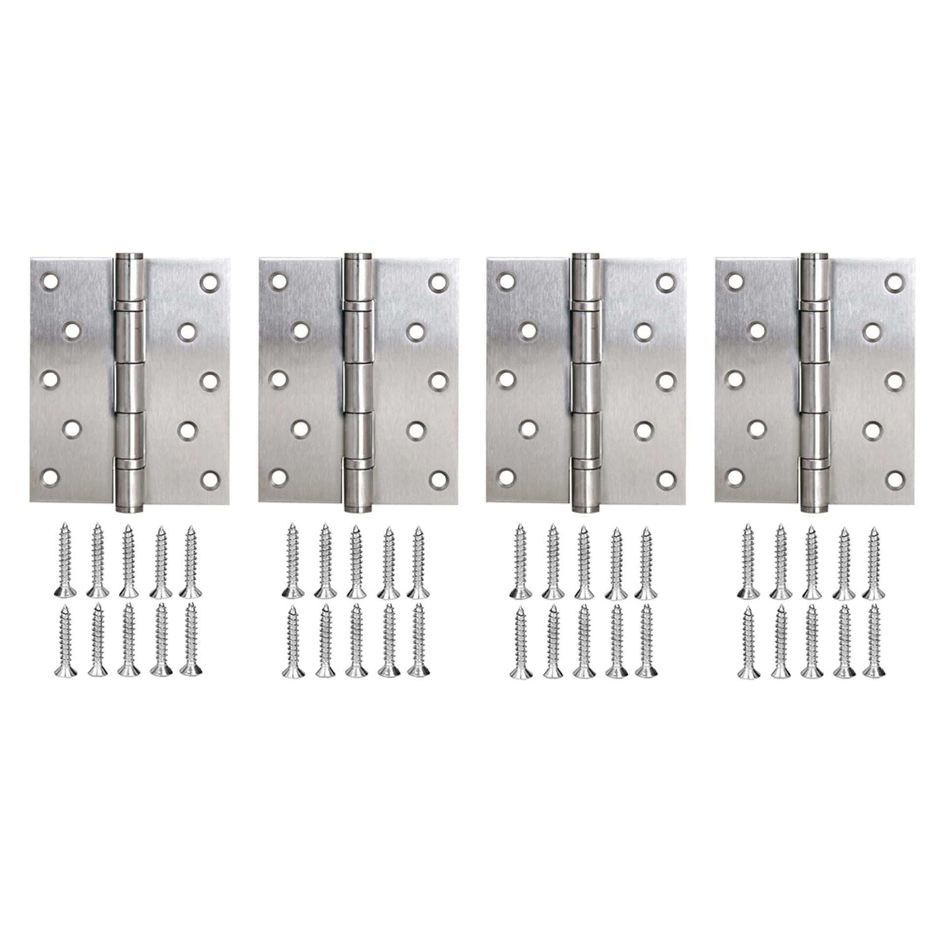 Charnières à Bout Paumelle à Visser Acier Inox à Roulement à Billes Charnière 127 x 102mm pour Portes Intérieures à Recouvrement Jusqu'à 120kg (4 Pièces)