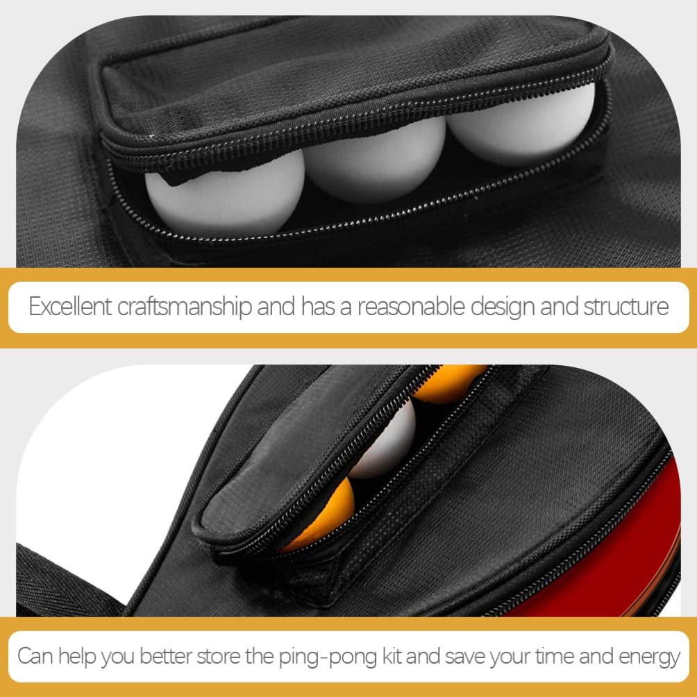 BESPORTBLE Borsa Porta Racchetta da Ping Pong Nera per Viaggio | Oxford Cloth, Mini Design Leggero, Protegge la Racchetta, Organizzazione Pratica per Spostamenti
