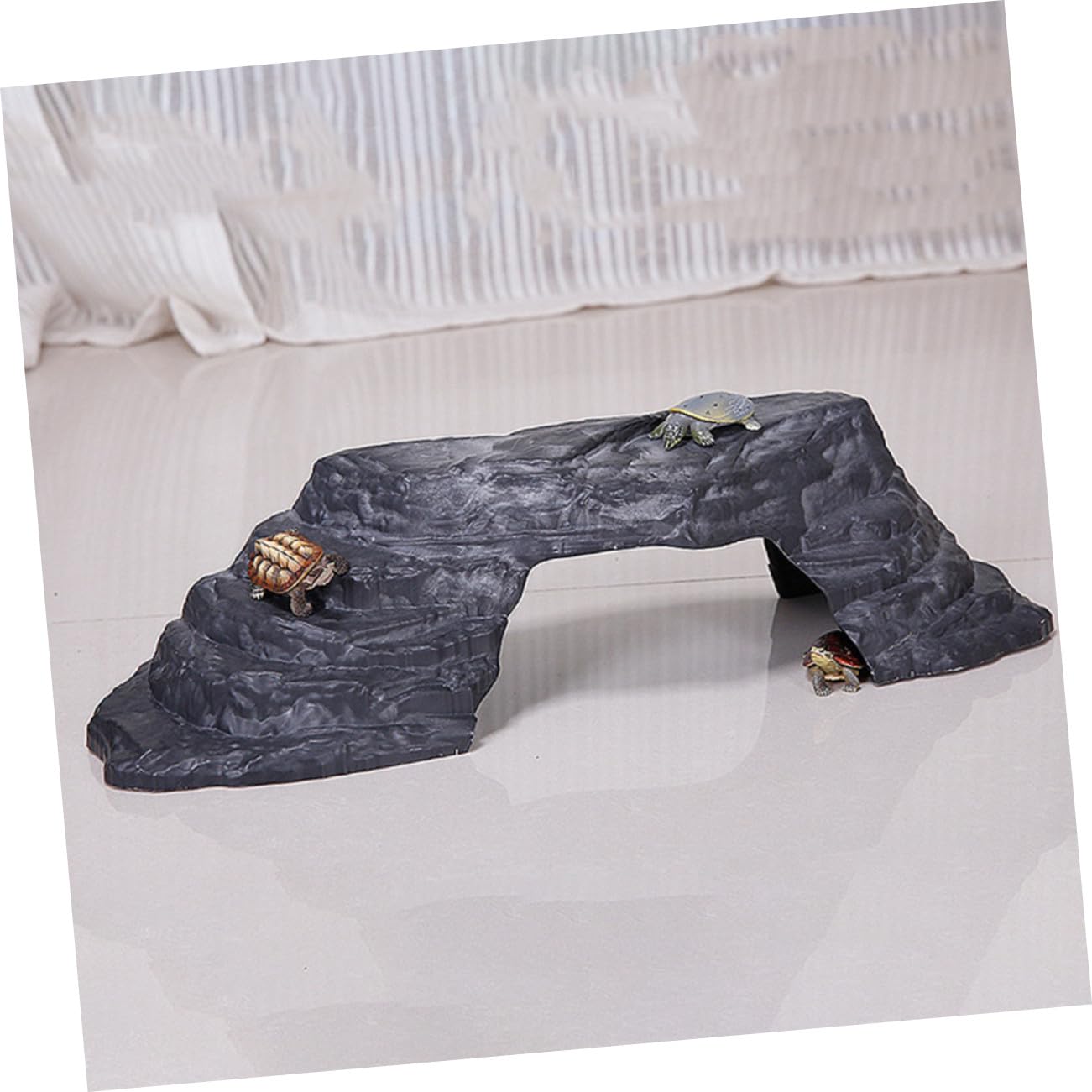 Imitierte Steinschildkröte Sonnenplattform Pp Kletterrampe Reptilienversteck Aquarium Dekoration für Schildkröten Leopardgeckos Bartagamen