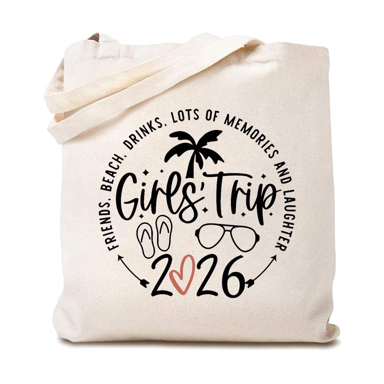 Friends Vacation Canvas Tote Bags for Women Friends Trip 2026 Reusable Shoulder Bags for Travel Beach Friends Gifts