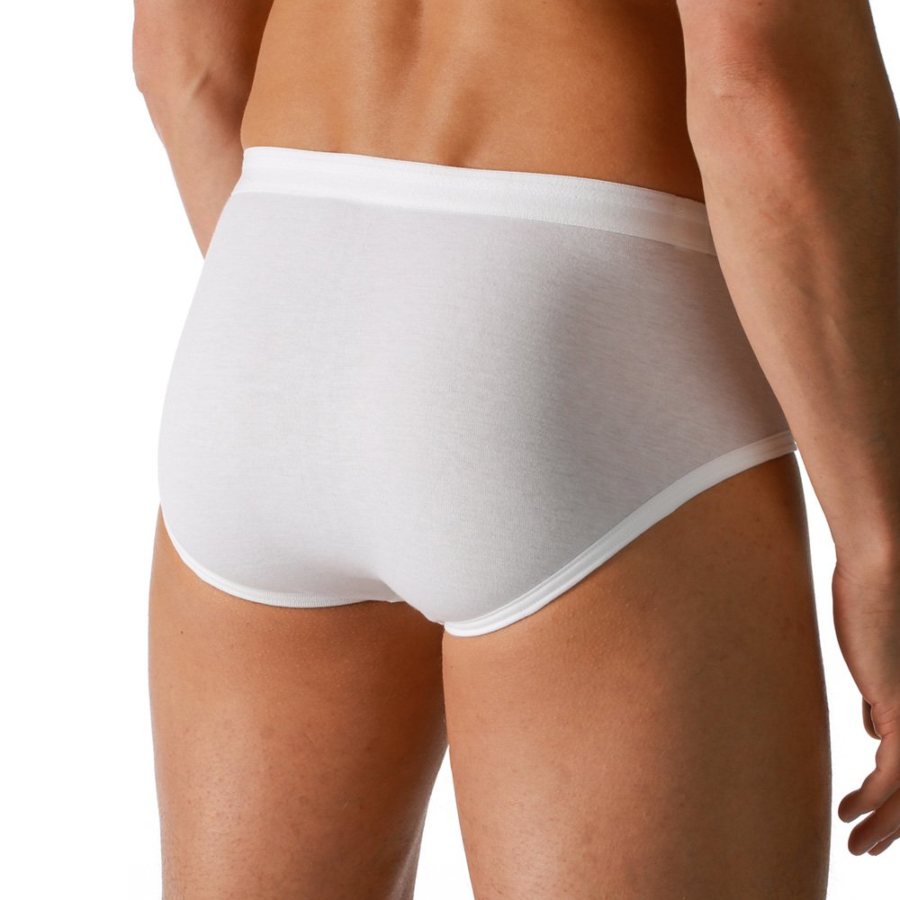 Mey 2er Pack Herren Slip - Noblesse 2812 - Weiß - Gr. 6 - Unterhose aus Reiner Baumwolle - Slip ohne Eingriff - Ohne Seitennähte - Maschinenwäsche bis 95 Grad