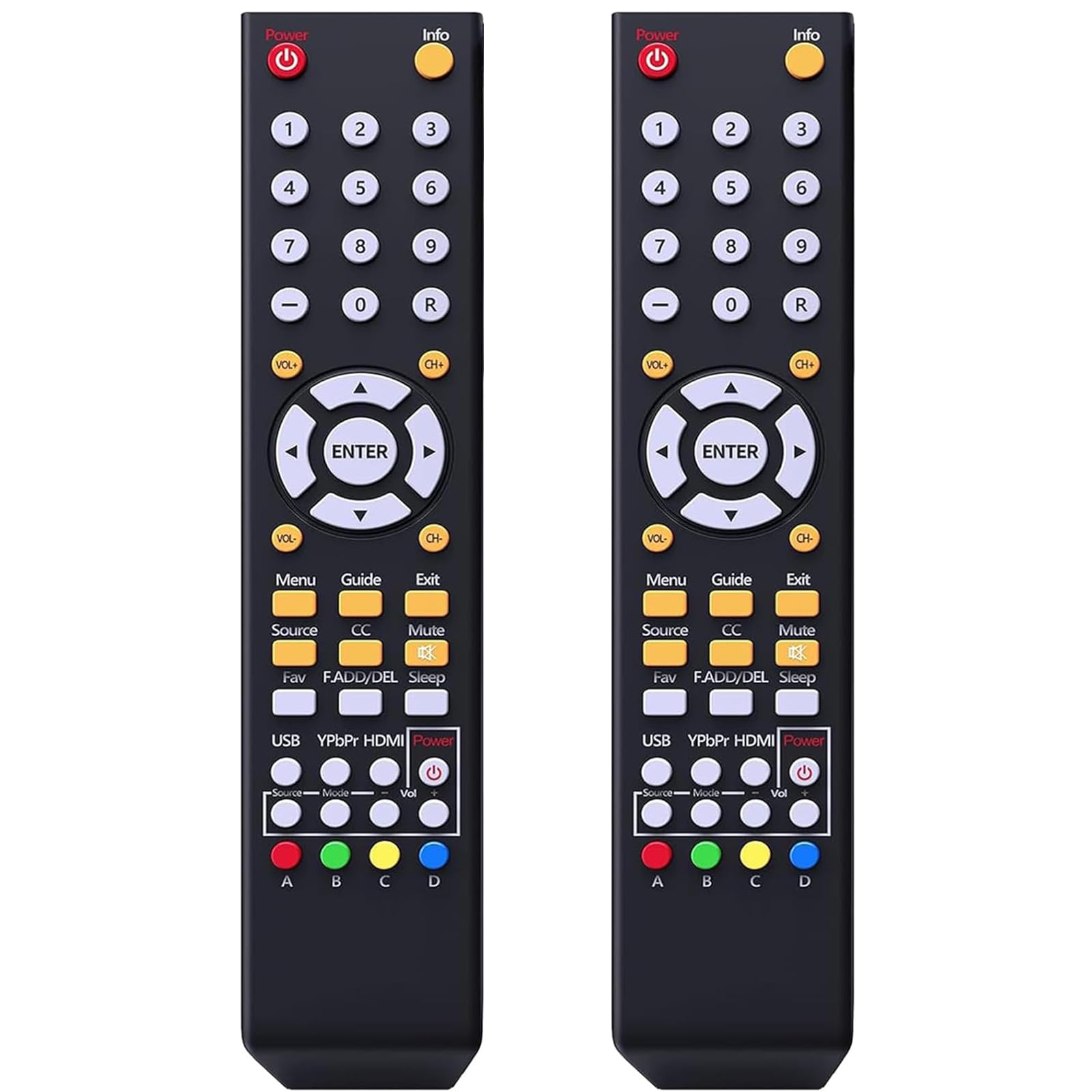 [Paquete de 2] Mando a distancia universal compatible con todos los televisores Sceptre TV, LED, LCD, HDTV