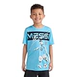 Boys' Lifestyle Short Sleeve Top, Loose-fit Shirt with Logo, Comfortable
