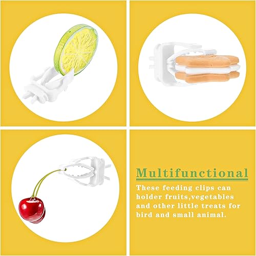 Miniatura 7 de 6 piezas de jaula para pájaros, soporte para alimentos, loro, frutas, verduras, clips para jaula de pájaros, clip para periquitos de periquitos de