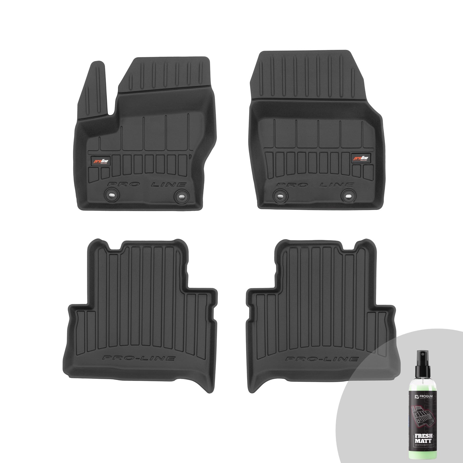 FROGUM ProLine 3D Ekskluzywne korytkowe dywaniki samochodowe gumowe premium do Ford C-Max II 2010-2019 | Najwyższe ranty