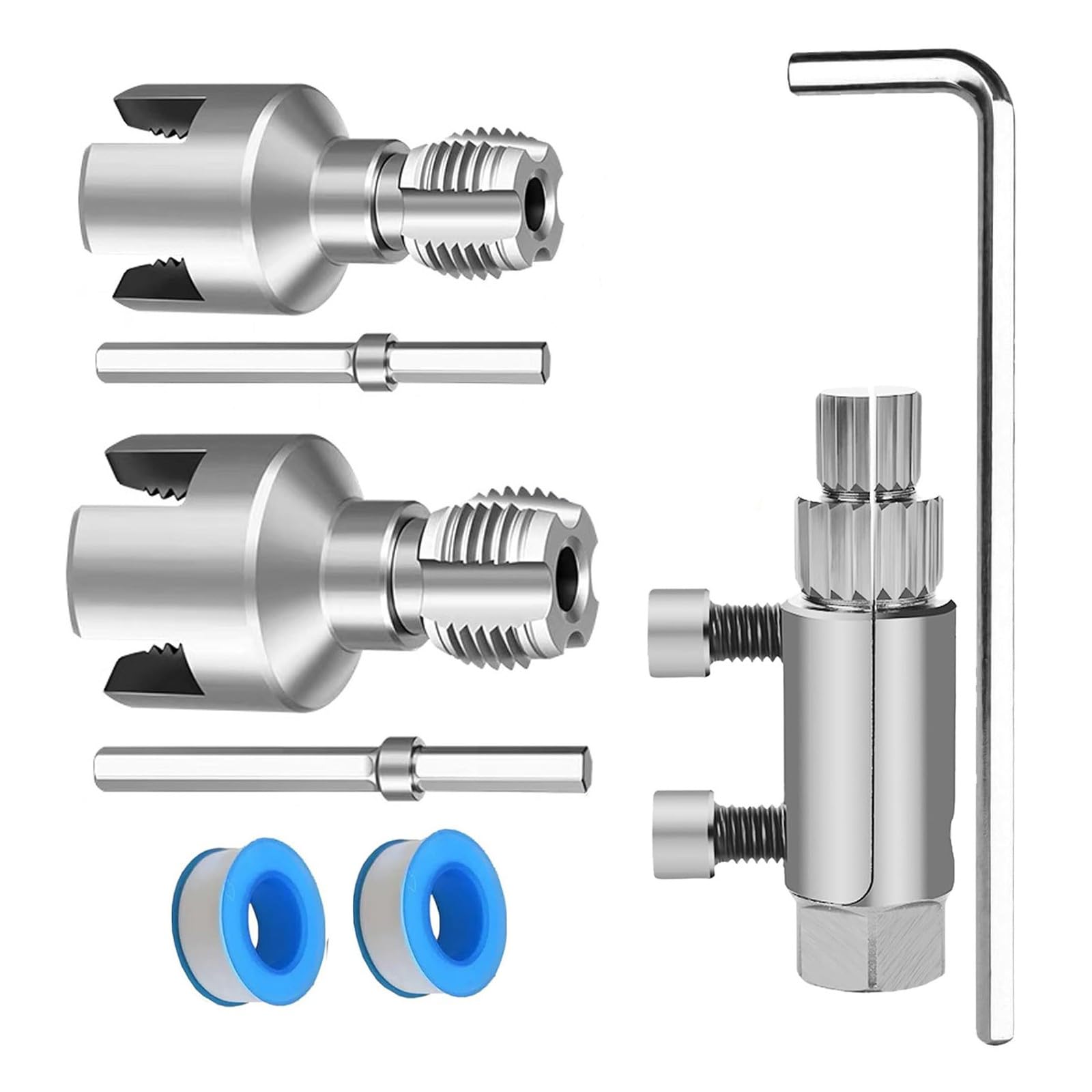 Zbiianxer A Break Pipe Extractor Tool Faucet Removal Tool 1 / 2Inch 3 / 4Inch Remove Rusted Damaged Faucet Bolts Thread Drill Powered Extractor