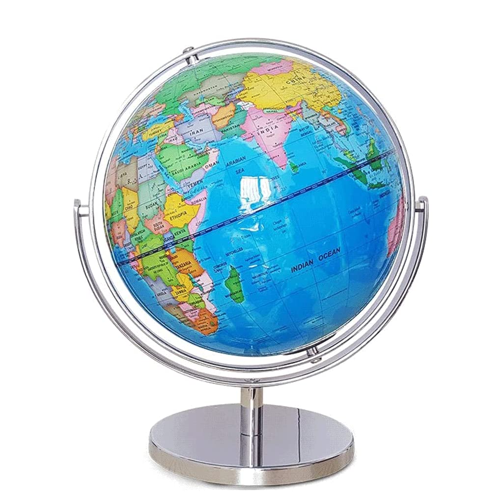 KRXSOBNV Globe, 12.5 -inch Large Earth 720 ° Rotation with Metal Bracket Clear Text Marking(32cmb)