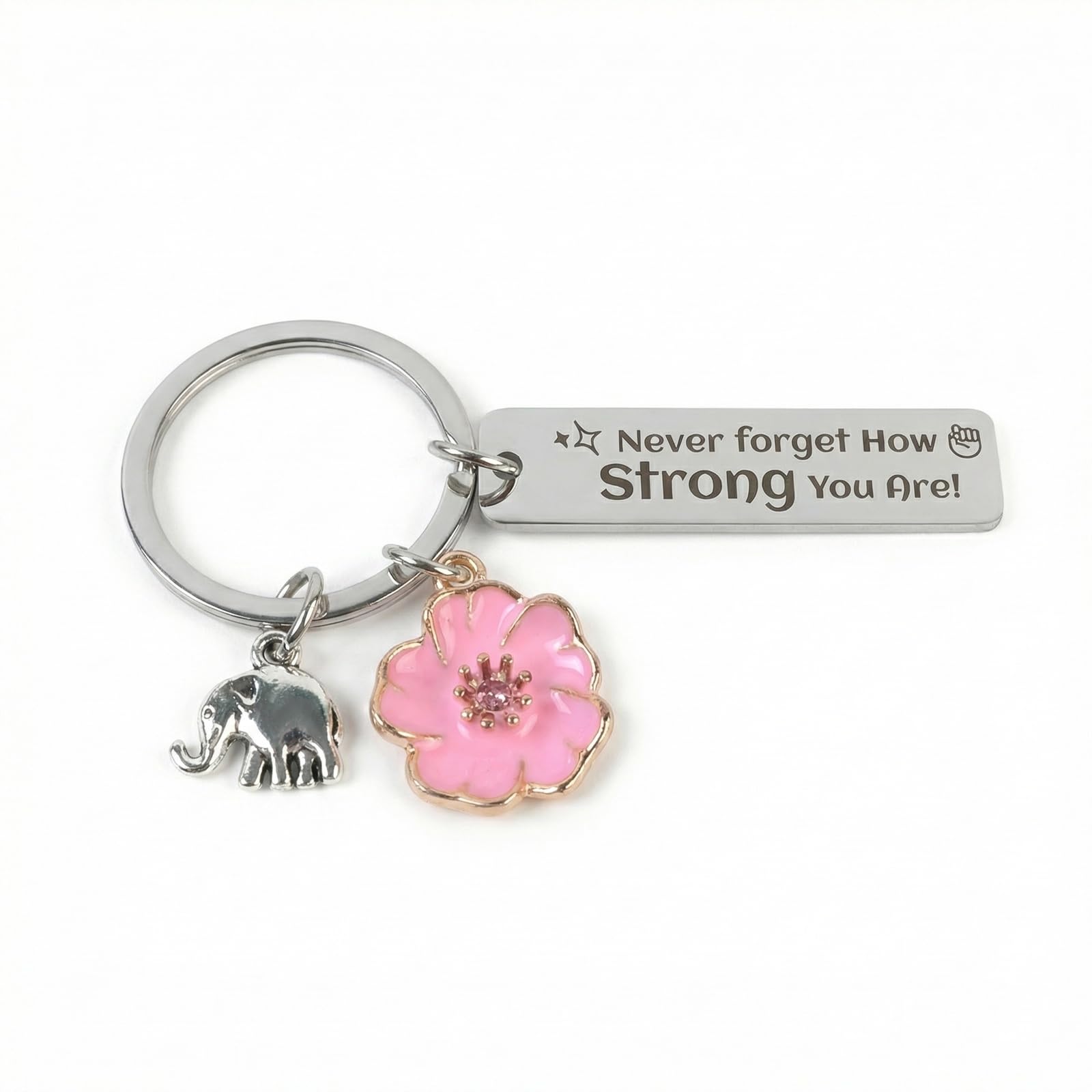 Solvio Inspirational Gifts for Women - Elephant Keychain Birthday Gifts, Friendship Keyrings for Best Friend, Farewell Gifts for Colleagues, Motivational Keepsake