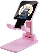 Japanese Samurai Cat Folding Cell Phone Stand for Desk | Funny Height Angle Adjustable Phone Holder for Home Office Travel Use