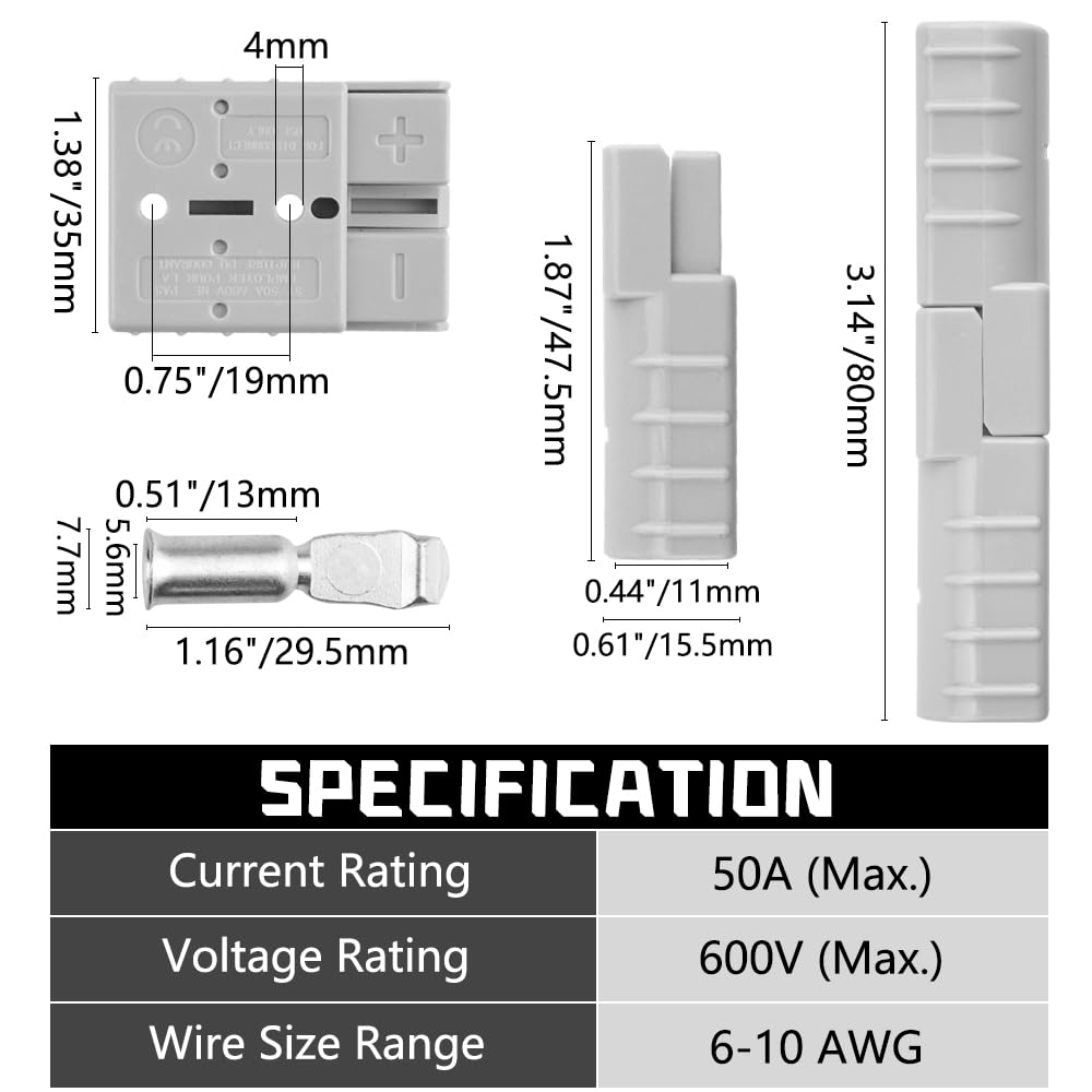 WOODGUILIN Connettore Caricatore Carrello Elevatore,Scollegamento - Foto 4