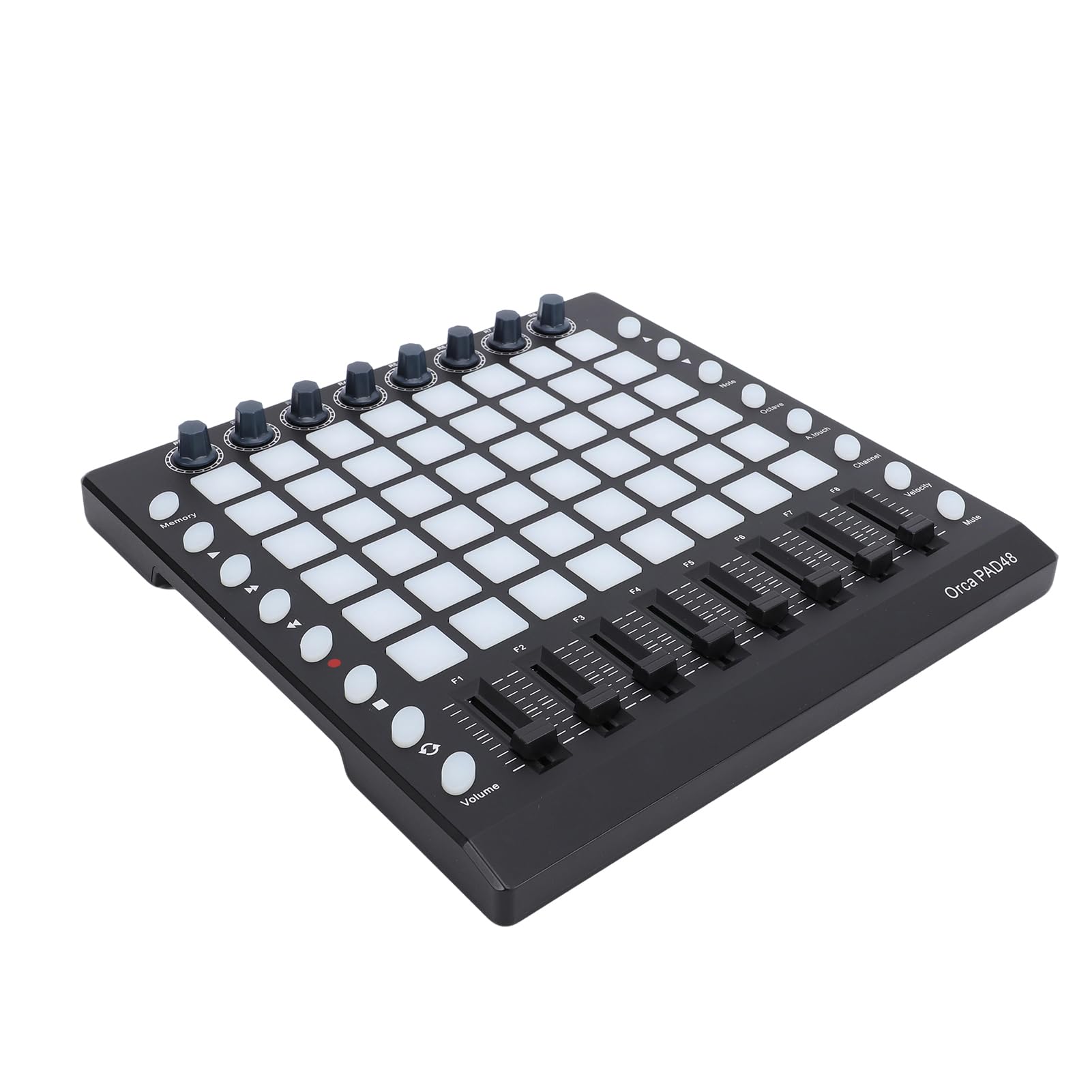 Dilwe Controlador MIDI, Beat Pad Portátil con 48 Pads RGB 8 Perillas 8 Atenuadores, USB Plug and Play para Producción Musical DJ Performance, Diseño Compacto para Uso en Estudio en Vivo