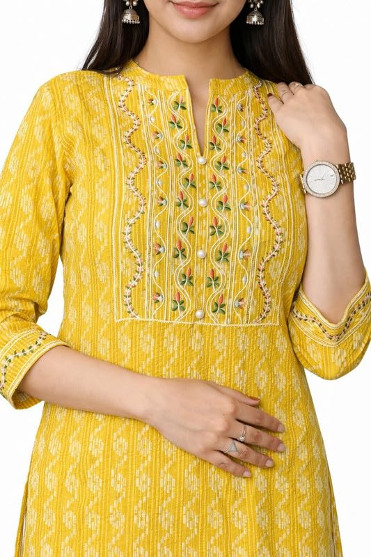 Stylish Women Straight Fit Kurti with Traditional Modern Fusion Design for Everyday Fashion Appeal-image-6