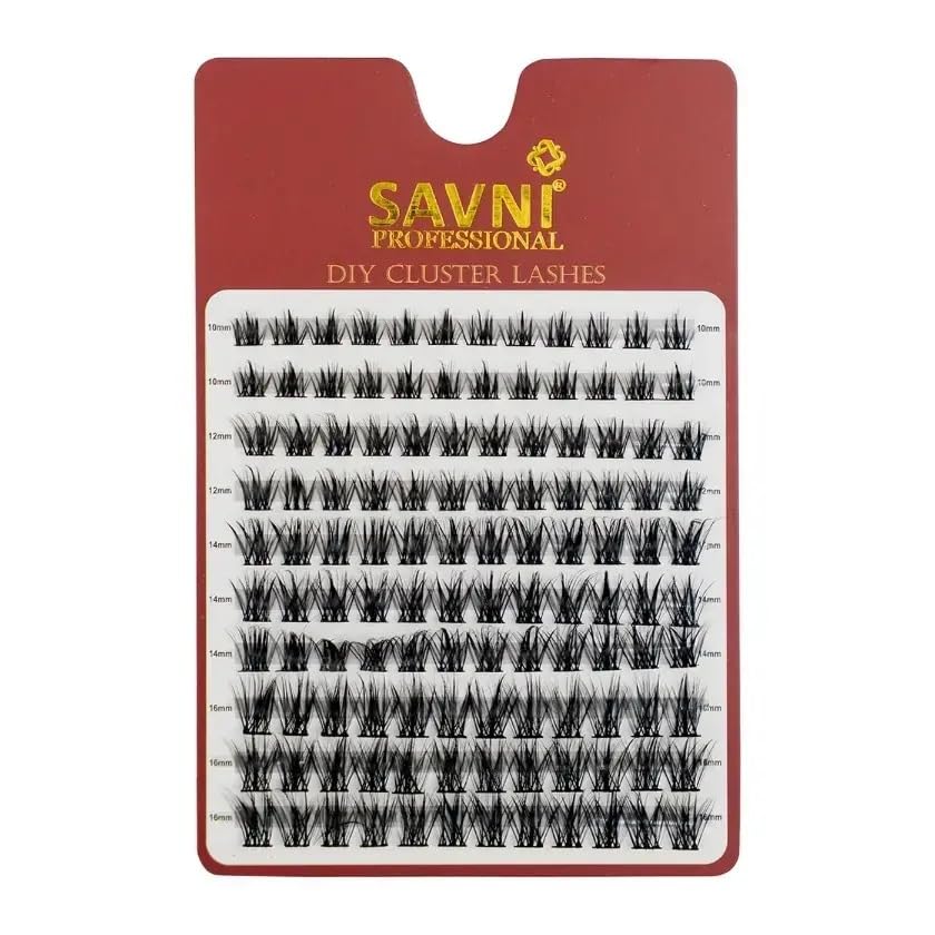 Savni Professional DIY Cluster Bunch Lashes, 10mm-16mm Mix Length, Natural Look, Black (Model17)-image-30