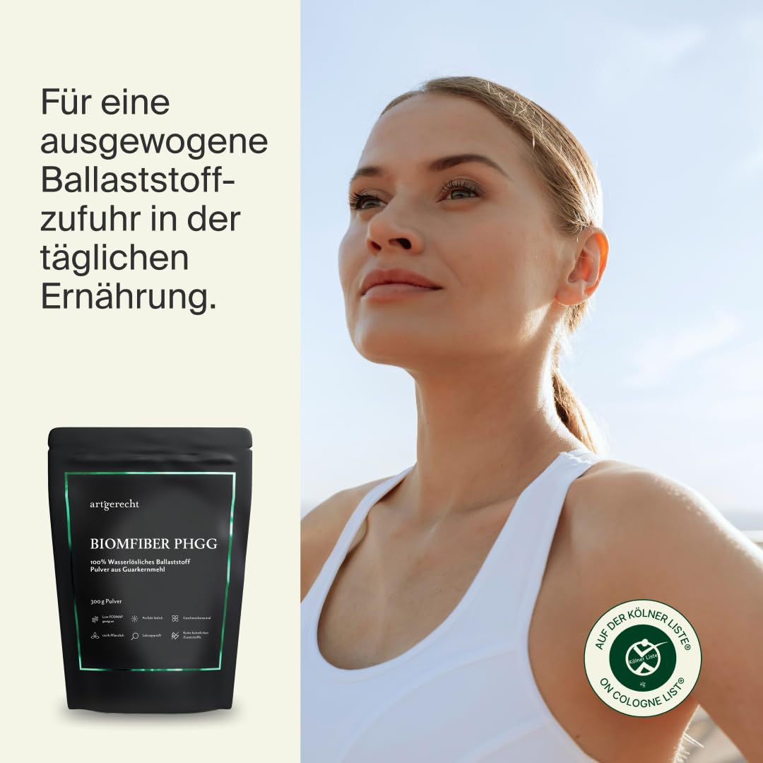PHGG Ballaststoff Pulver 300 g – 8,7 g Ballaststoffe pro Portion | leich löslich, gut verträglich | Low FODMAP | Vegan & glutenfrei | Biomfiber Sunfiber partially hydrolyzed guar gum