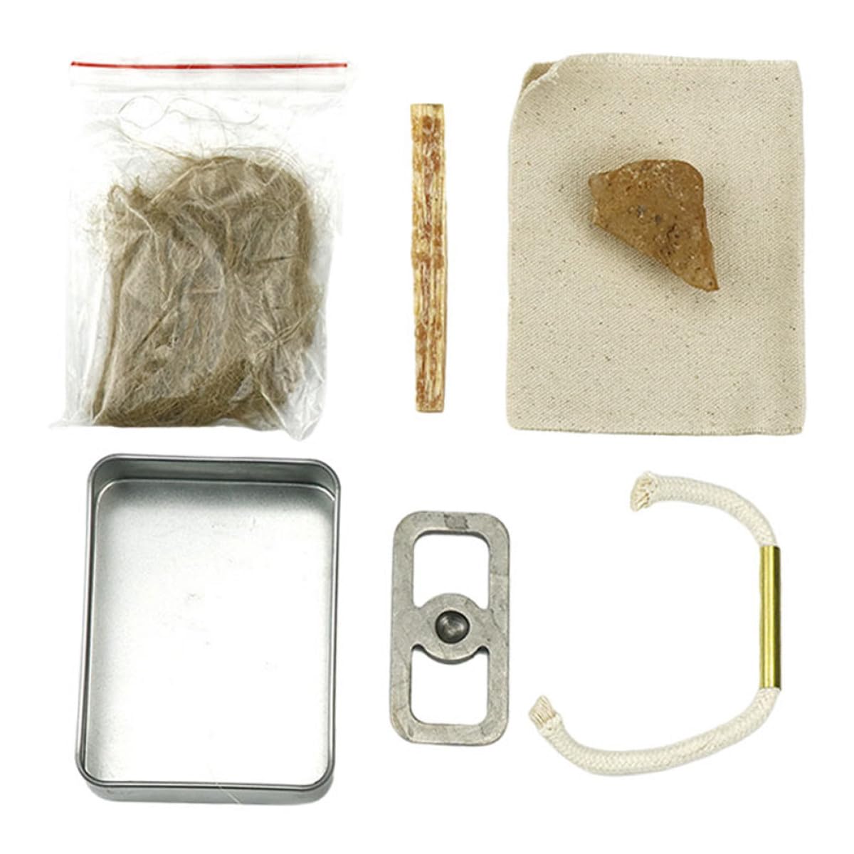 Healeved Kit para Hacer Fuego con Cuerda de Algodón, 1 Juego de Metal para Cocina y Camping, Accesorio de Supervivencia al Aire Libre