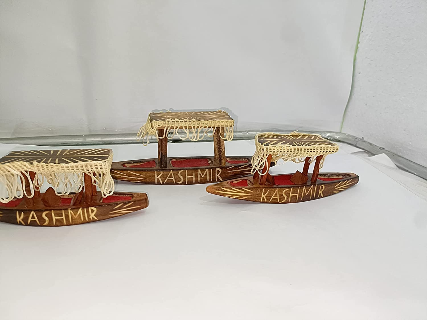 K N Handicraft Present Wooden KHASHMIR Boat for Home DECORE for Office for Living Room (Medium)