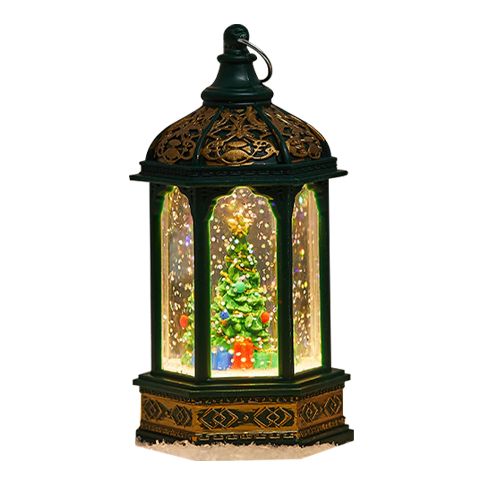 Faroles de agua brillantes tipo globo de nieve con luz led decorativa