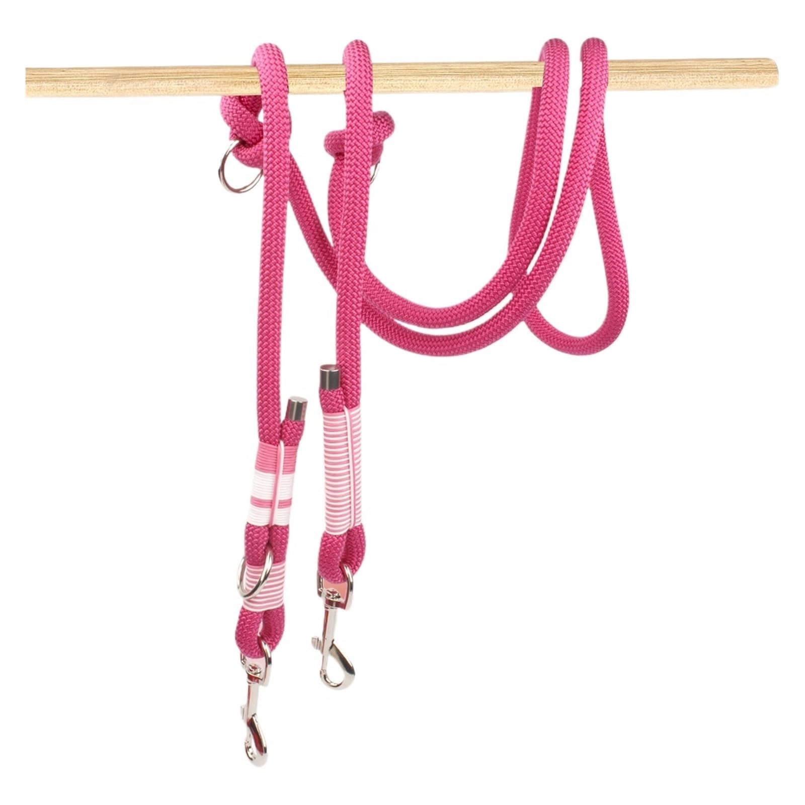 Genérico Correa Multifuncional for Perro, Correas Cortas y largas, Cintura Cruzada Doble, for Caminar al Aire Libre, Cuerda Fuerte(Pink)