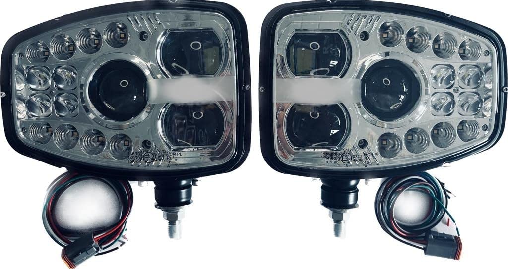 Matel Service LED Hauptscheinwerfer 12/24V Set für Traktoren, Baumaschinen und Bagger mit Fahrrichtungsanzeiger rechts und links, IP65, für R148 R149 R10, Straßenbeleuchtung und Baustellenbeleuchtung