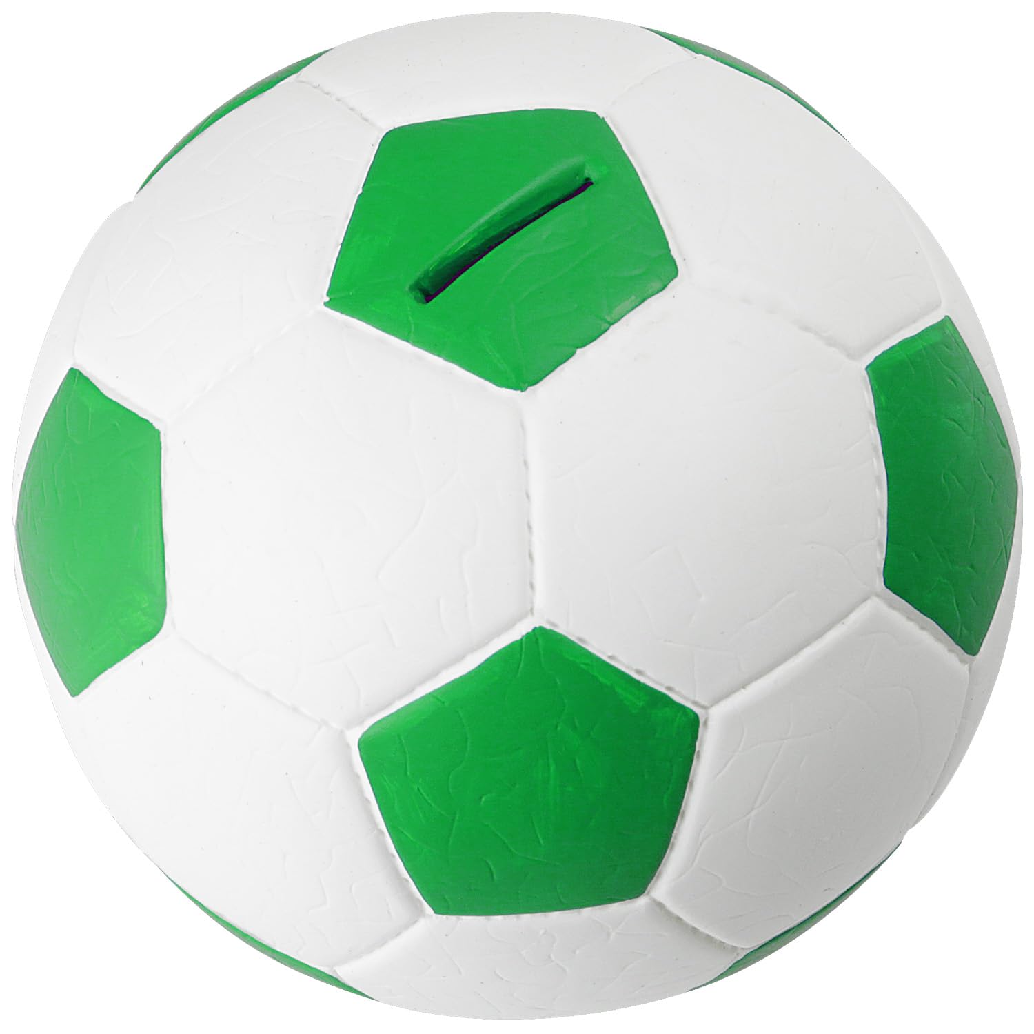 HMF 4790-06 Money Box, Piggy Bank, Football Leather Look, 15 cm Diameter, green white
