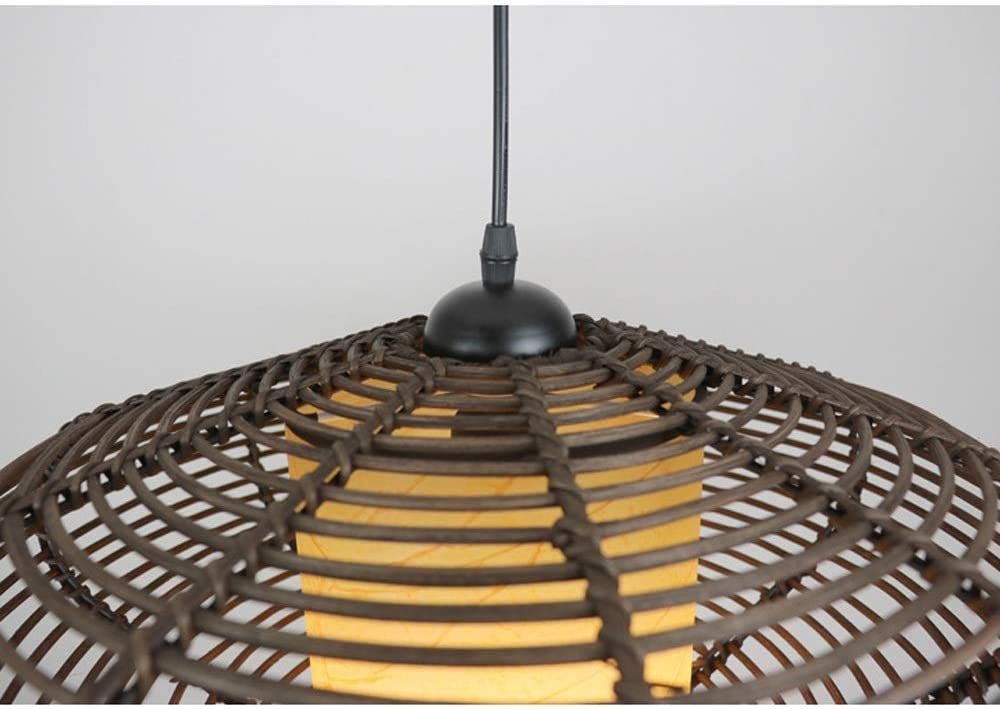 Oval tejido de ratán araña moderna japonesa e27 iluminación única iluminación de la cabeza de la cabeza de las lámparas de ahorro de energía de la cafetería de la cafetería del club de las luces colga