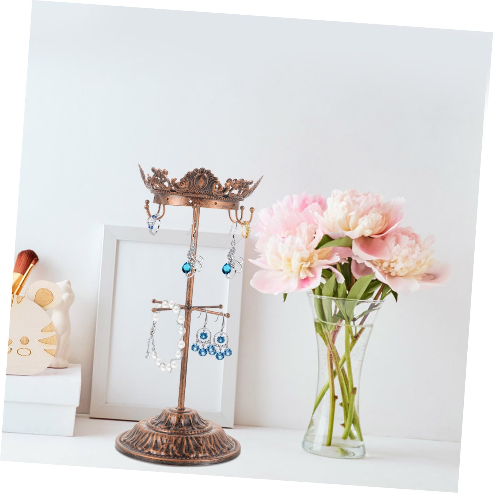 FOMIYES Espositore in Metallo Livello per Organizer Decorativo per Collane Multifunzionale per Casa Ufficio