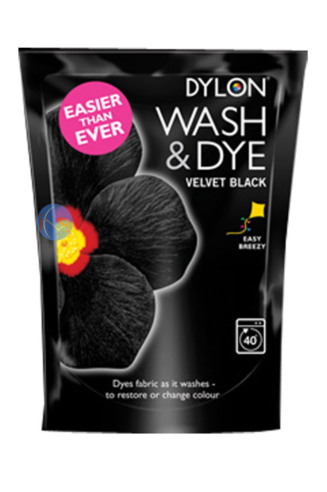 Dylon Wash & Dye Schwarz Dye Stoff groß 350 g, schwarz, 3-PACK
