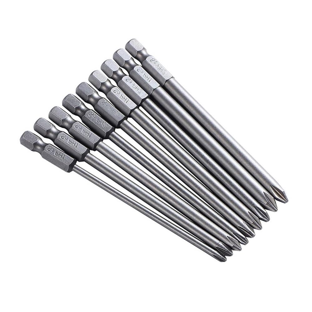 Ruxyoie 9Pcs-100Mm 9Pcs 100Mm S2 Magnetic Ph1 Ph2 Cross Screwdriver Bits