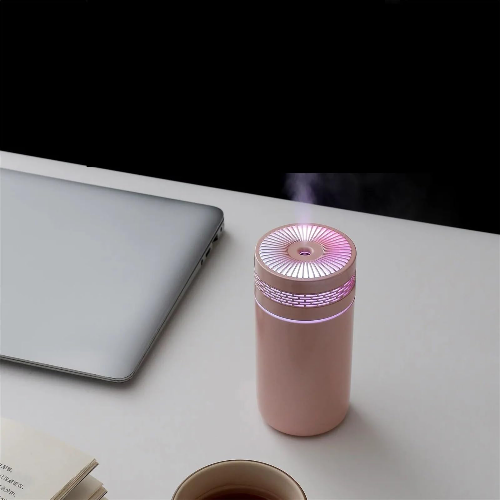 Umidificatore, Umidificatore d'aria for auto, mini umidificatore portatile a spruzzo, alintato a olio essenziale, for cara da letto per Casa e l'ufficio(Pink)