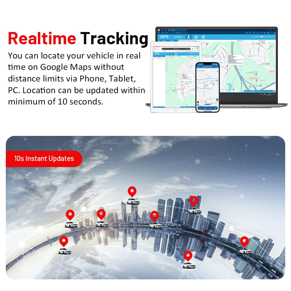 TKMARS GPS Tracker 4G OBD2 Stecker für Auto, Fahrzeuge, LKW, Diebstahlschutz Online weltweit mehrere Alarmmodi Echtzeit-Tracking mit kostenloser App ohne ABO