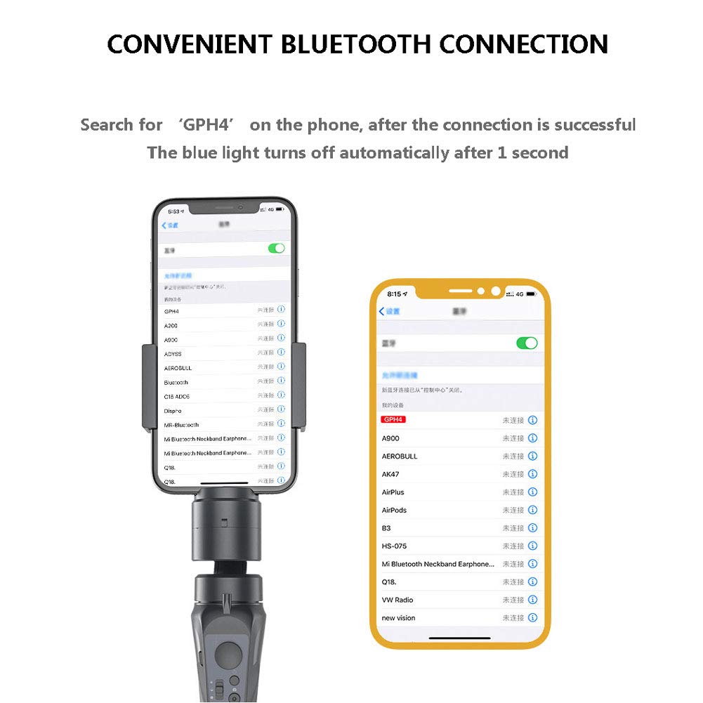 LJJ Stabilizator Gimbal 3-osiowy ręczny antywstrząsowy telefon komórkowy z telefonem komórkowym przez interfejs Bluetooth dla płynnego fotografowania i stabilnego nagrywania wideo