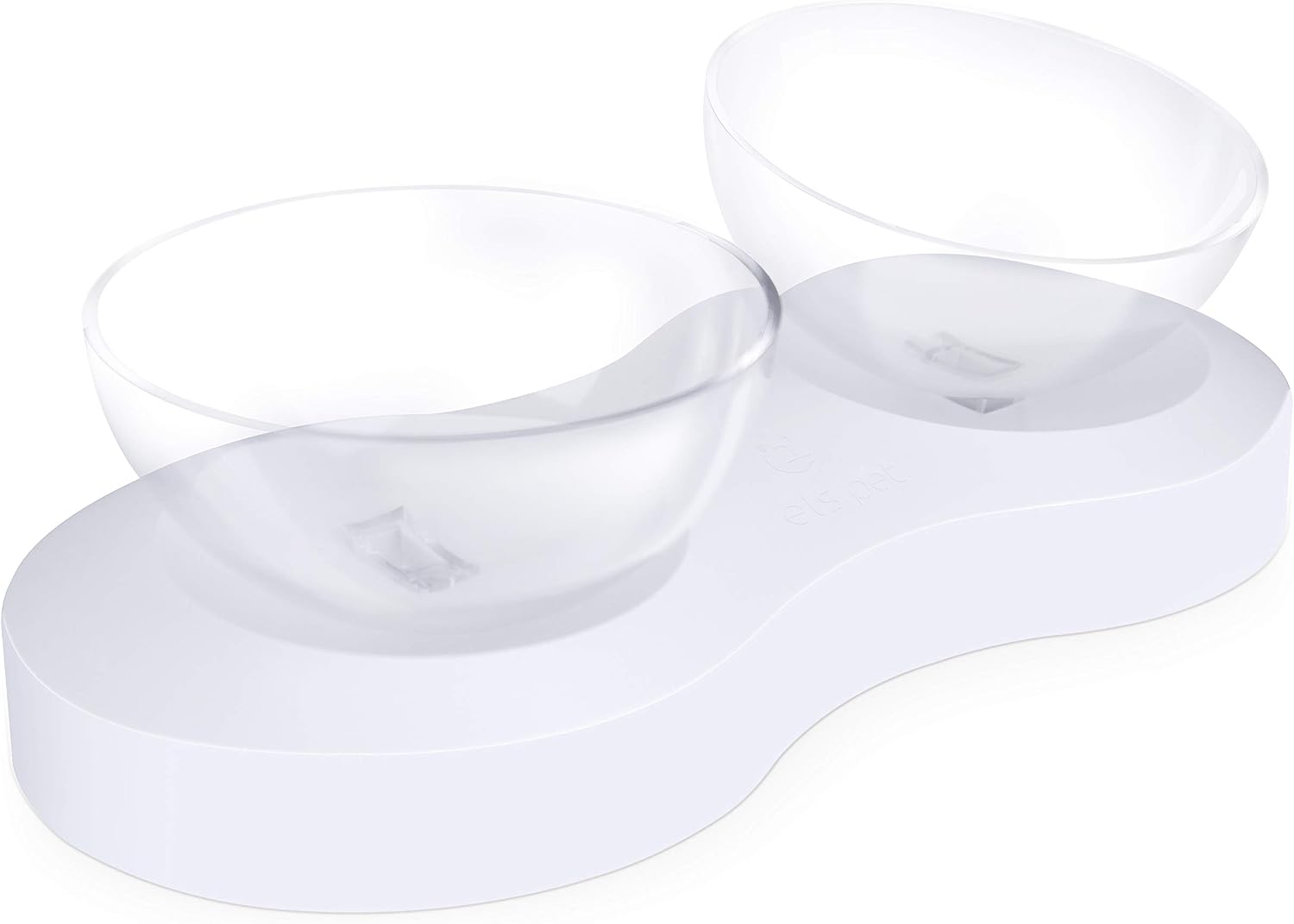Acture Pet Bowls for Cat and Small Dogs - Plastic 15° Tilted Elevated Dog Cat Food and Water Bowls Stand Feeder Dish, Non-Slip Elevated…