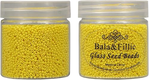 Miniatura 4 de Bala&Fillic Cuentas de semillas uniformes de tamaño redondo de 0.079 pulgadas, 10000 piezas3.88 oz en caja, 120 cuentas de semillas amarillas
