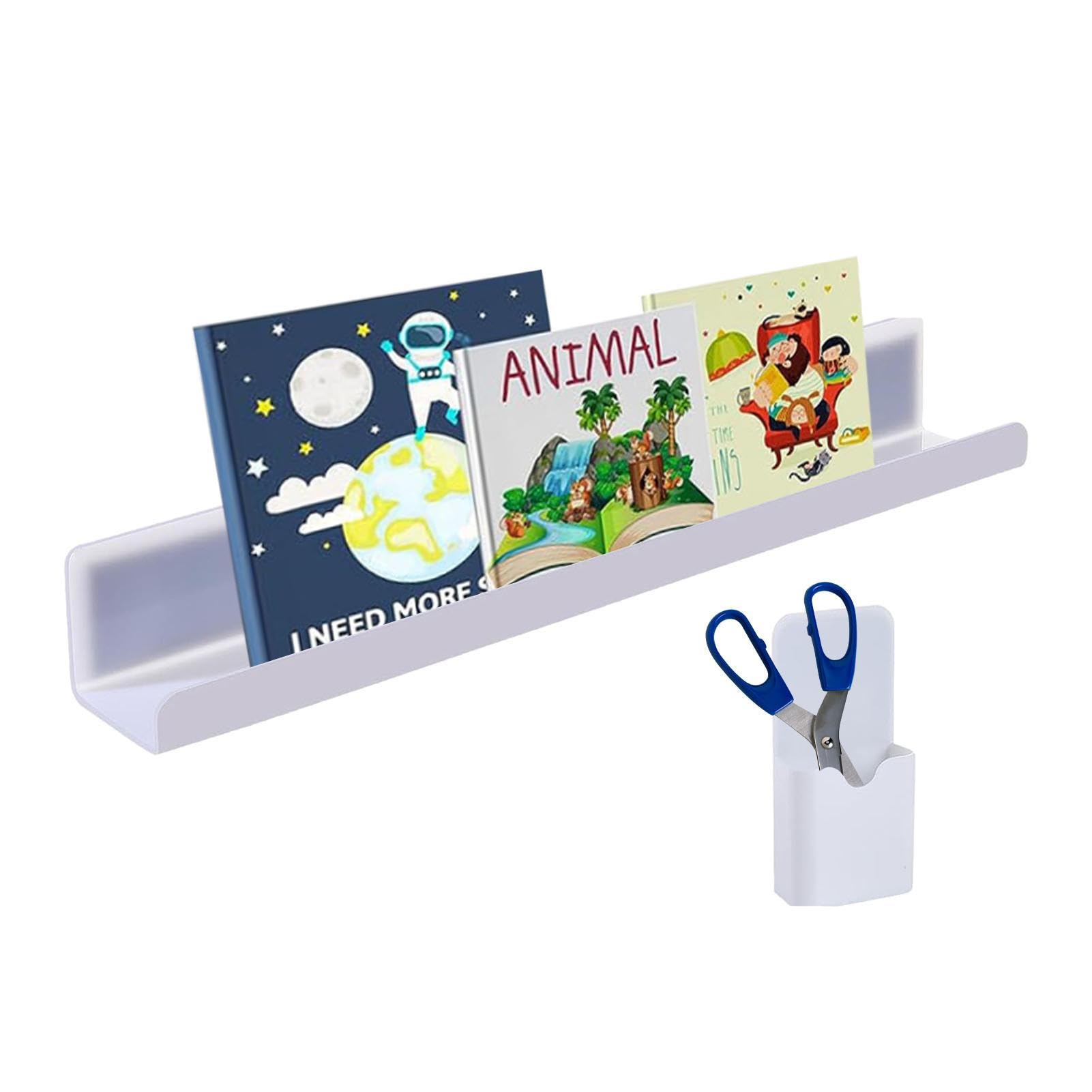 Magnetisch whiteboard-rek met pennenetui, acryl, wit, super