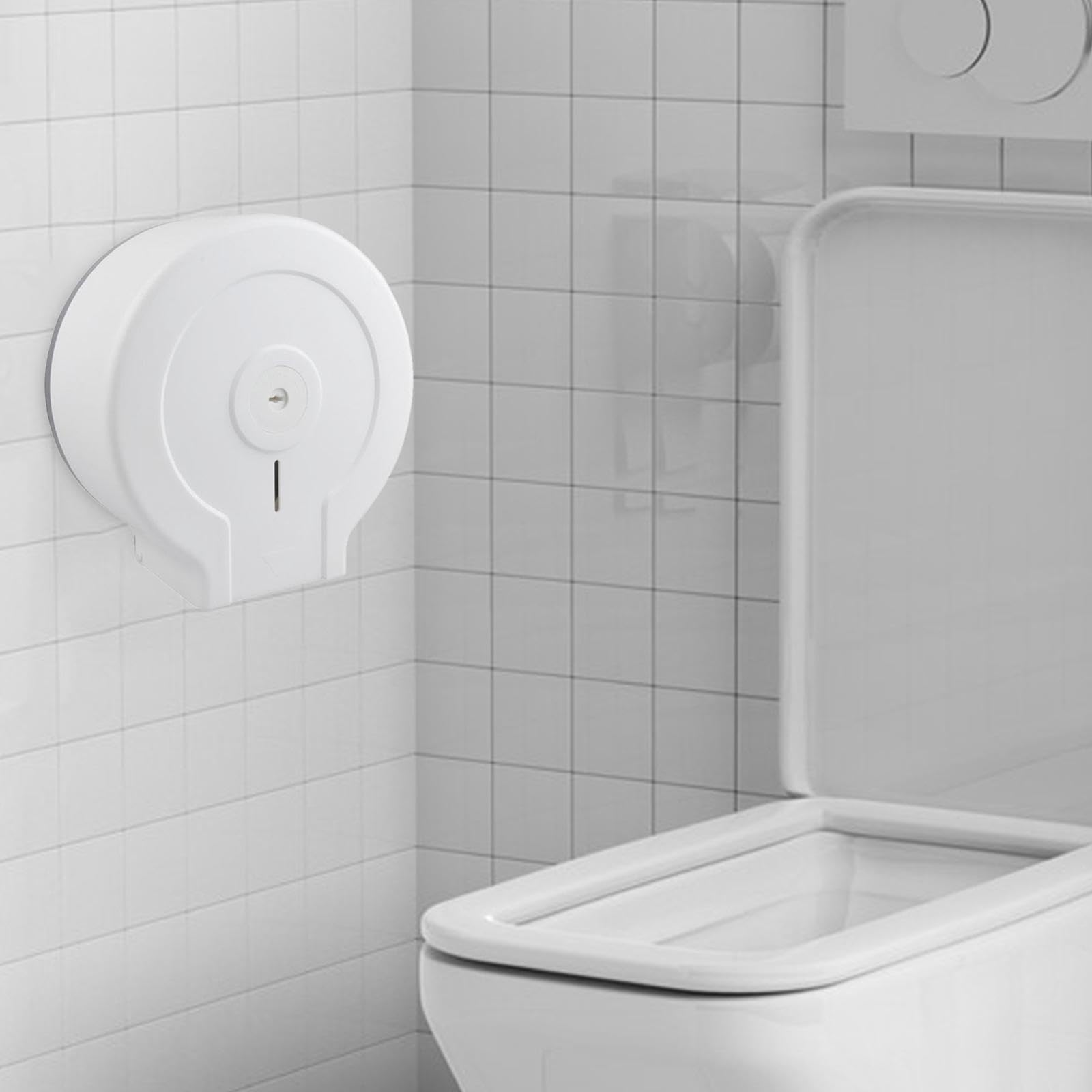 MERIGLARE Toilettenpapierspender, Toilettenpapierhalter, Elegant, Einfach Nachzufüllen, Modischer Badepapierhalter für Einkaufszentren zu Hause, Weiß