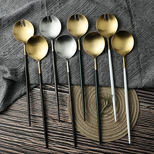 Zerophilo Set di posate per insalata, cucchiaio e