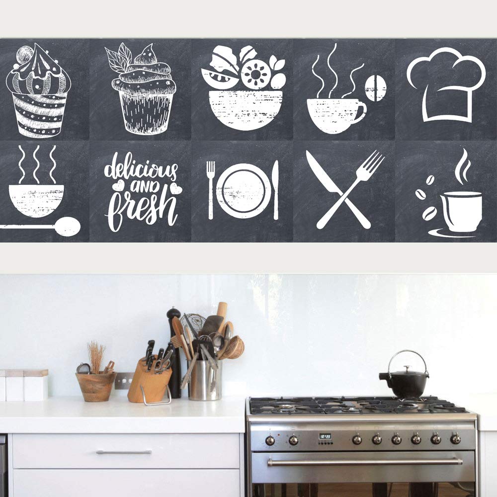 CCYKXA  B  25 Pezzi Adesivi Per Piastrelle A Mosaico Autoadesivi Adesivi Per Piastrelle In Ceramica E Marmo Impermeabili Per Bagno E Cucina Nero E Bianco 20 X 20 Cm 81254387